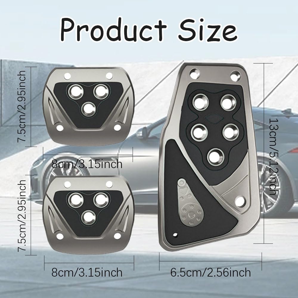 Almohadillas para pedal de automóvil, kit de placa de descanso de pedales, cubiertas de pedal de gas, almohadillas de pedal de gas de freno,
