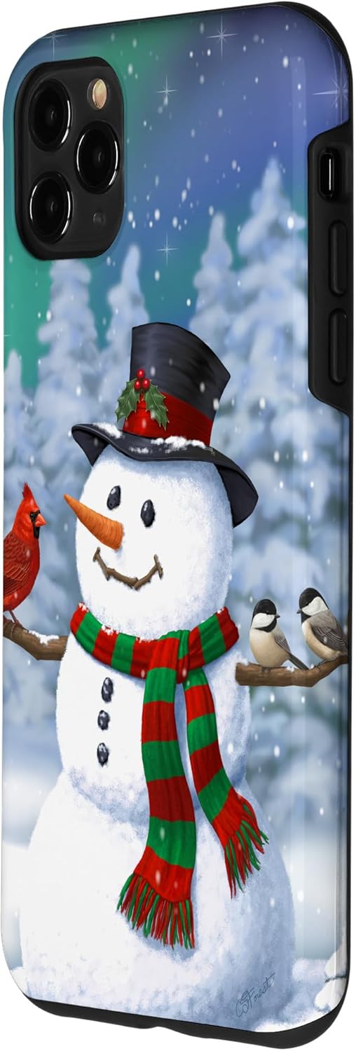 Carcasa para iPhone 11 Pro Max, diseño de muñeco de nieve