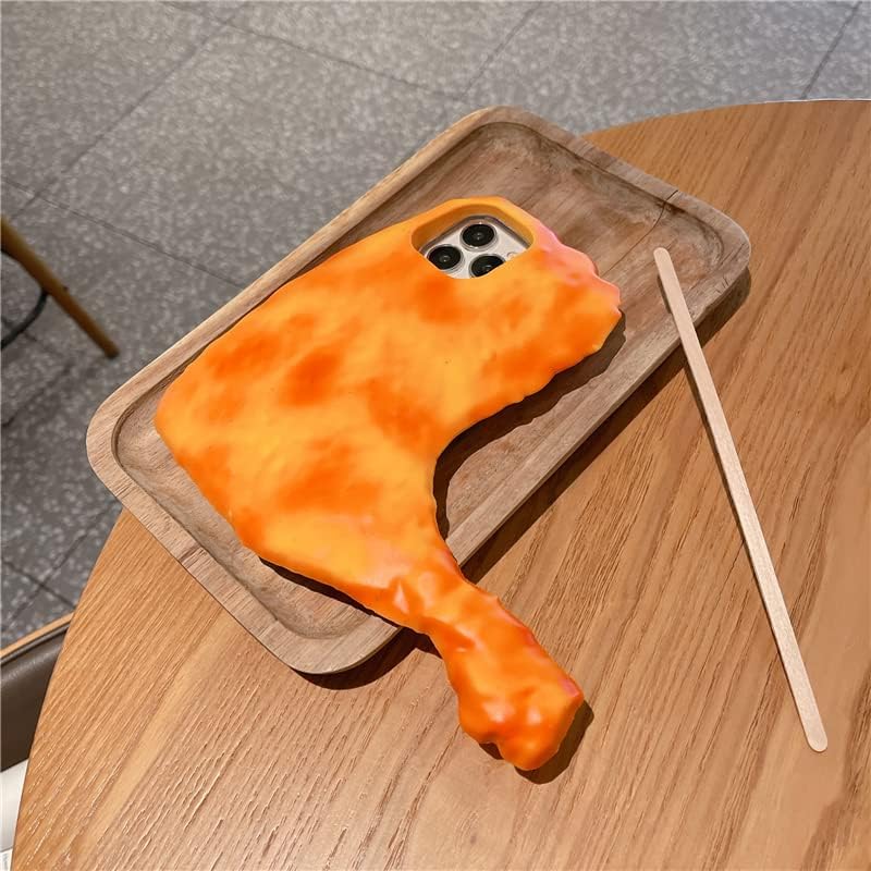 Funda de silicona ultra gruesa y suave para Apple 3D de dibujos animados lindos niños y niñas (para iPhone 11, pierna de pollo grande)