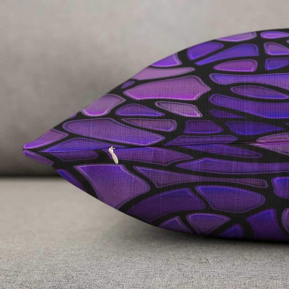 HOSNYE Funda de almohada de lino y algodón con mosaico de vidrio, color morado, abstracto, manchado, fundas de cojín decorativas para el hogar,