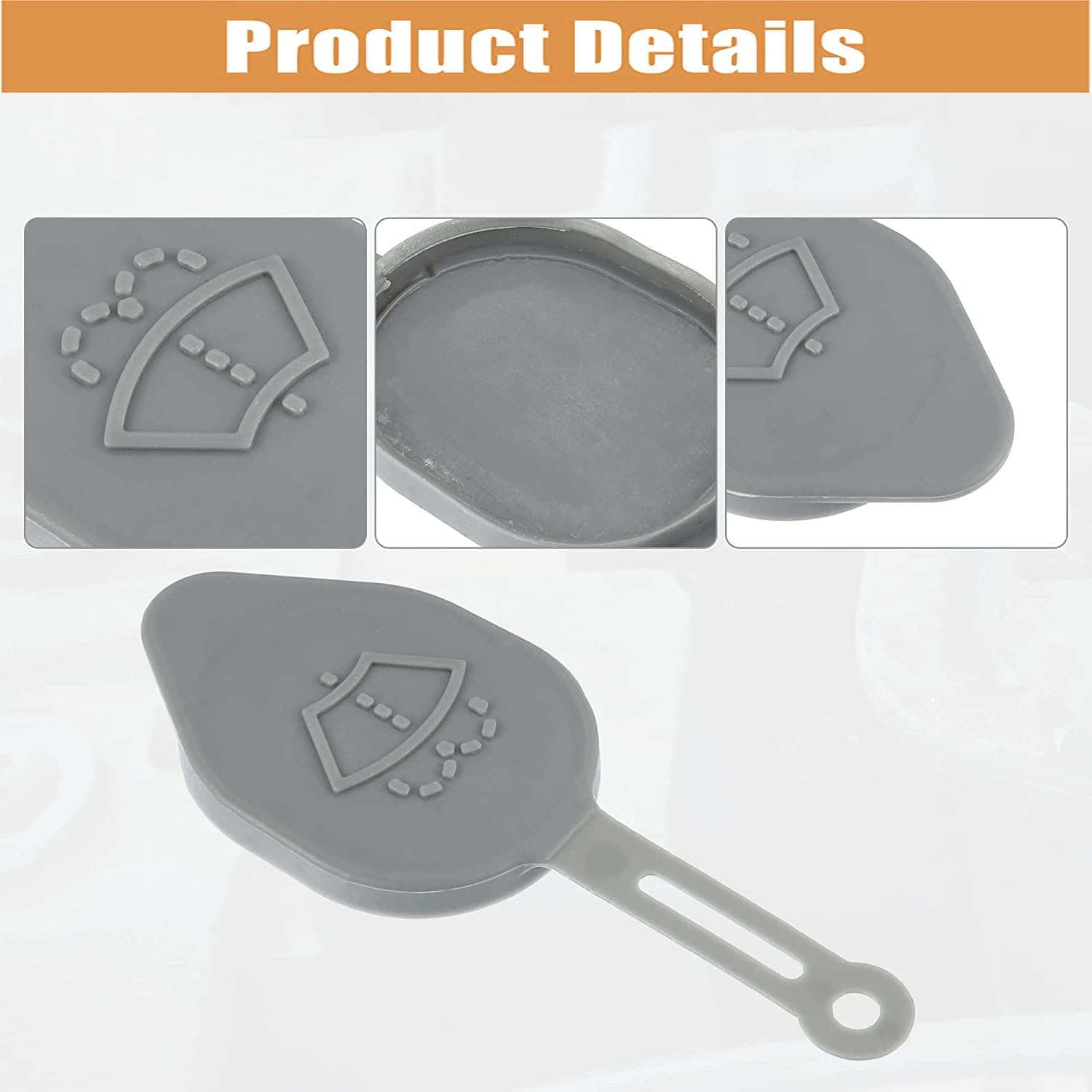 Unifizz Tapa de botella de depósito de líquido para limpiaparabrisas de automóvil, color gris, 2 piezas, cubierta de recuperación de refrigerante