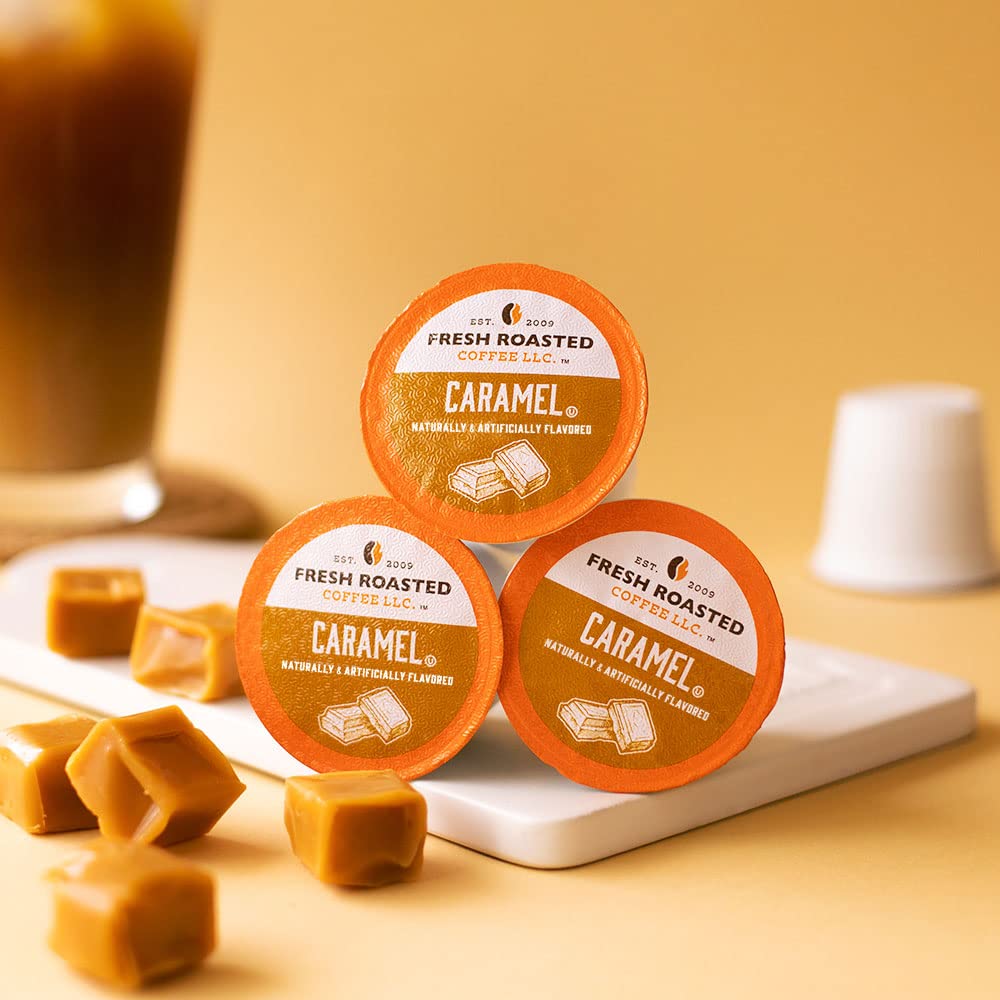 Fresh Roasted Coffee, Sabores tradicionales, paquete variado de cápsulas de café saborizadas, compatible con K-Cup, 24 unidades