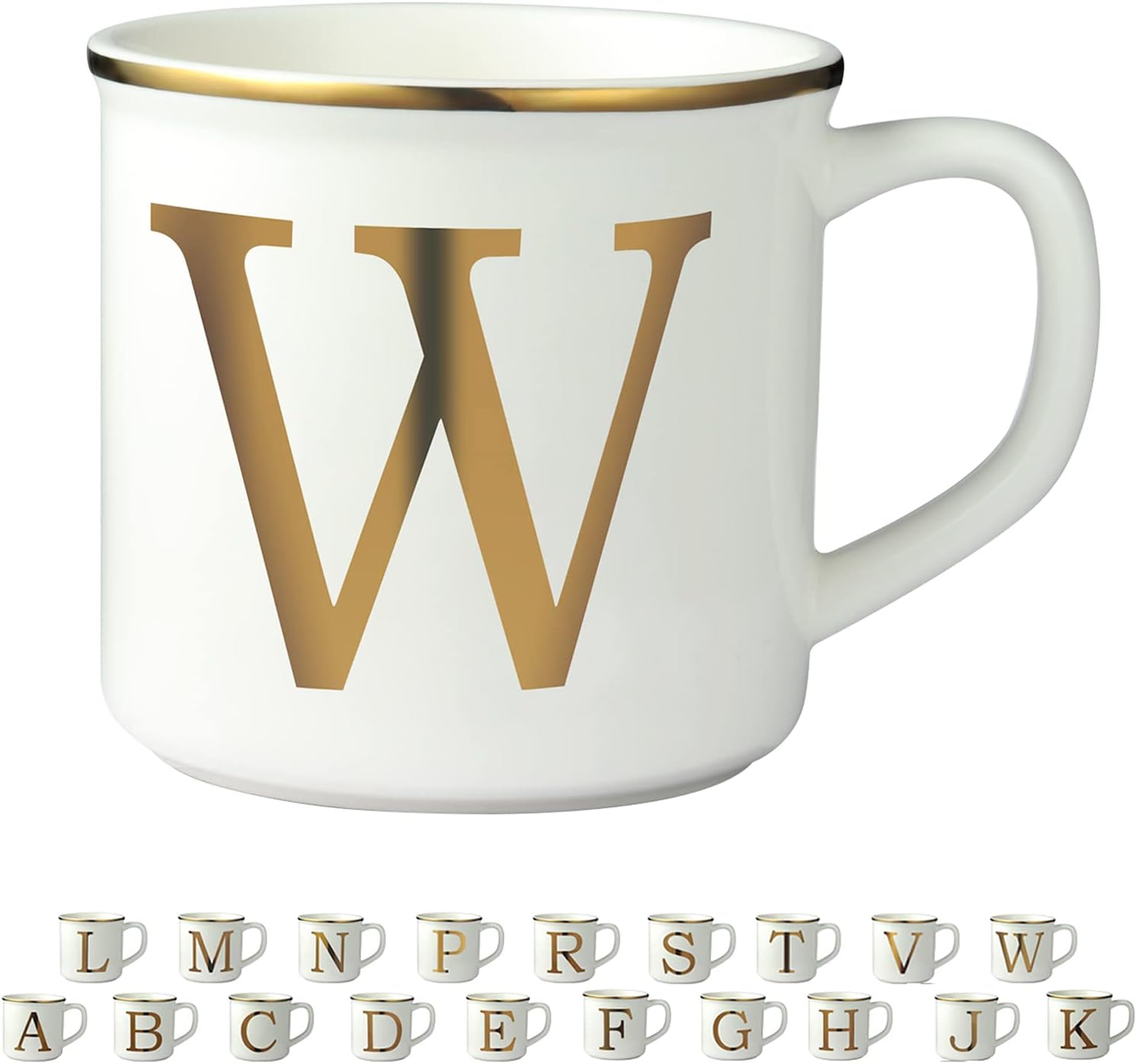 Taza de cerámica, con inicial
