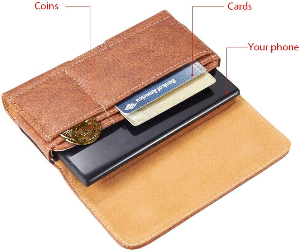 Funda de transporte de cuero con trabilla para cinturón compatible con Galaxy Note 20 Ultra, Note20, S23 Ultra, S23 Plus, A14, A54 5G, iPhone14 15