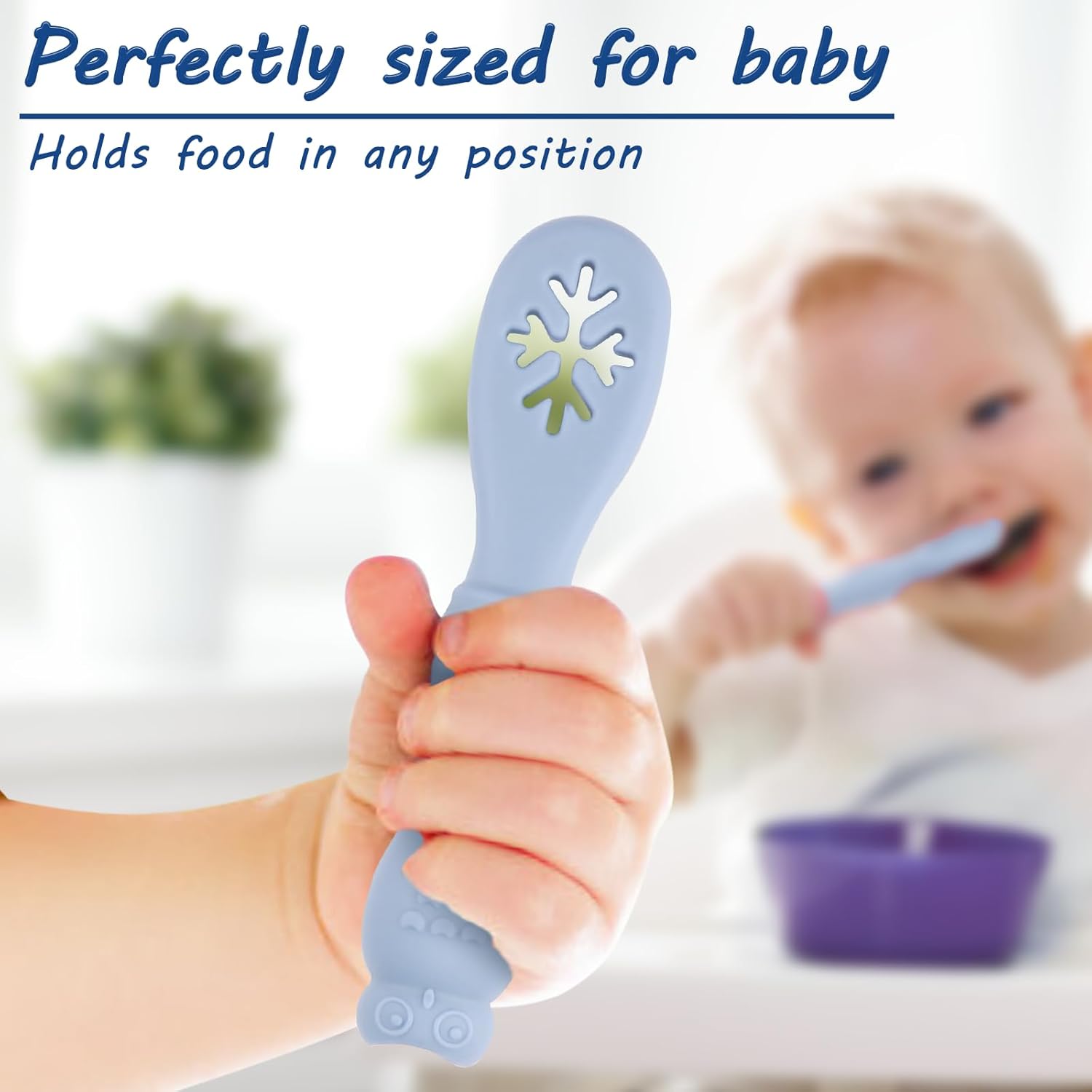 Cucharas para bebés de alimentación autónoma durante más de 6 meses, cucharas de destete LED para bebés, etapa 1 y etapa 2, juego de cucharas