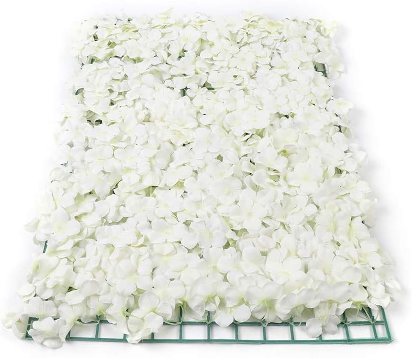 Fondo de decoración de pared de flores artificiales de 16 x 24 pulgadas, paneles florales de rosas, panel de flores artificiales, fondo de pared de