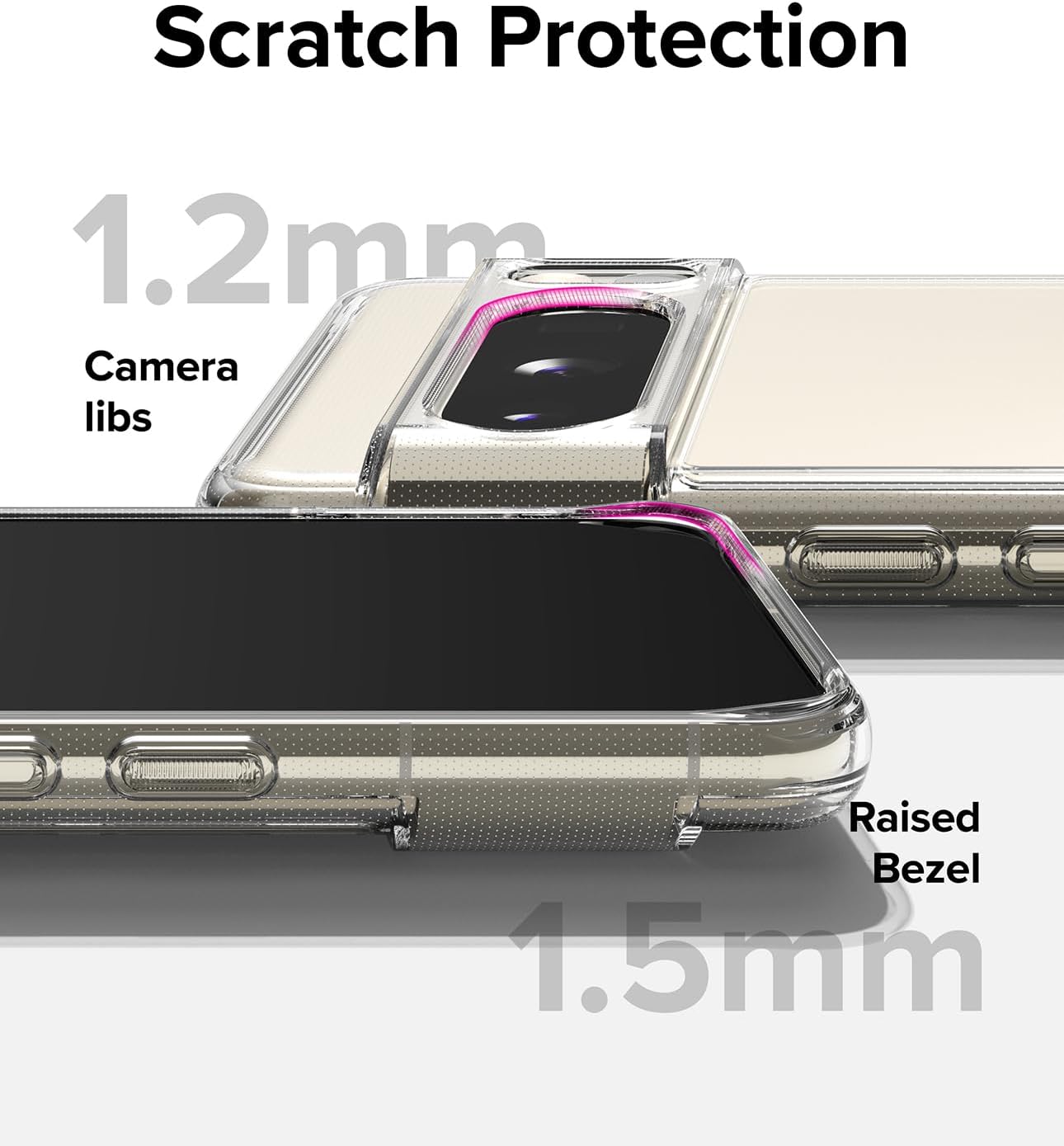 Ringke Fusion recortes precisos para lentes de cámara Compatible con Google Pixel 8 Pro, funda transparente a prueba de golpes para mujeres,