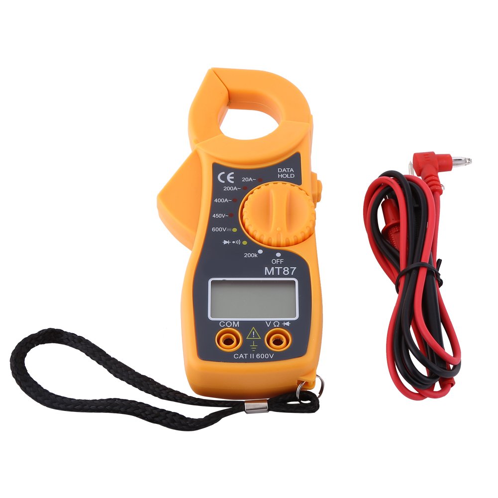 Voltímetro Digital Clamp Multímetro Conduce Voltímetro AC DC Amperímetro Ohmímetro Voltímetro Probador de Voltios Medidor LCD, Multi Probadores