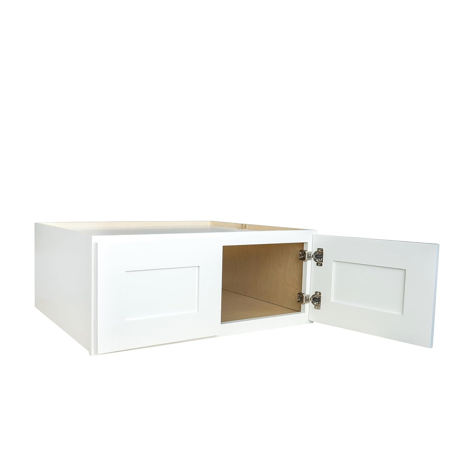 Armario de cocina con refrigador de pared Shaker listo para montar, 30 pulgadas de ancho x 24 pulgadas de profundidad x 12 pulgadas de alto, blanco
