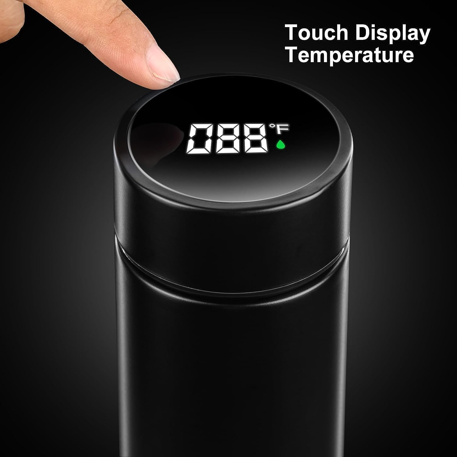 Smart Drinkware – Termo al vacío de acero inoxidable, termo digital con pantalla LED, temperatura inteligente, botella de agua (rosa)