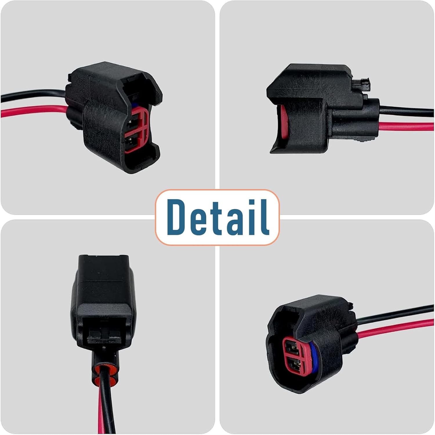 Pack-1 EV6 EV14 – Conector de inyector con cable, conector de inyector de combustible estándar Motor Products, compatible con la mayoría de los