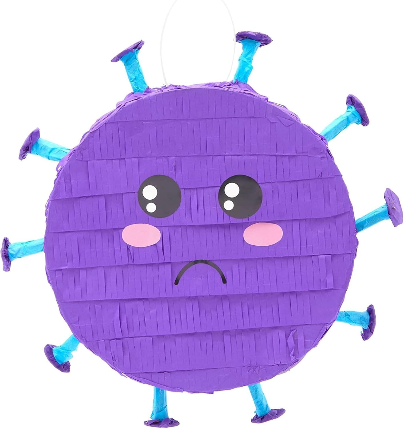 Piñata pequeña redonda morada para fiestas en casa