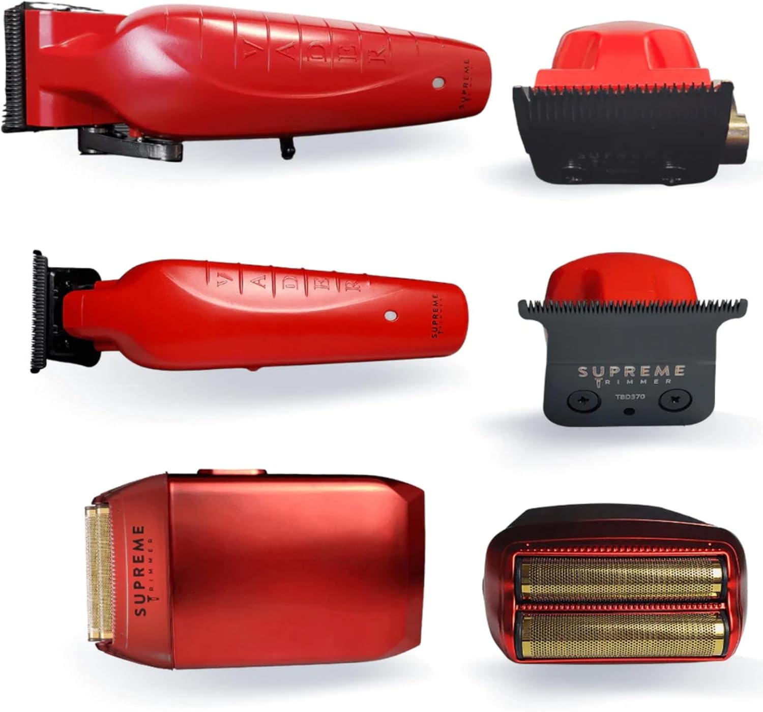 Supreme Trimmer Kit de peluquería 3 en 1  Vader Clipper, Vader Trimmer & Crunch Foil Shaver  Cortadora de barba profesional para hombres, cortadora