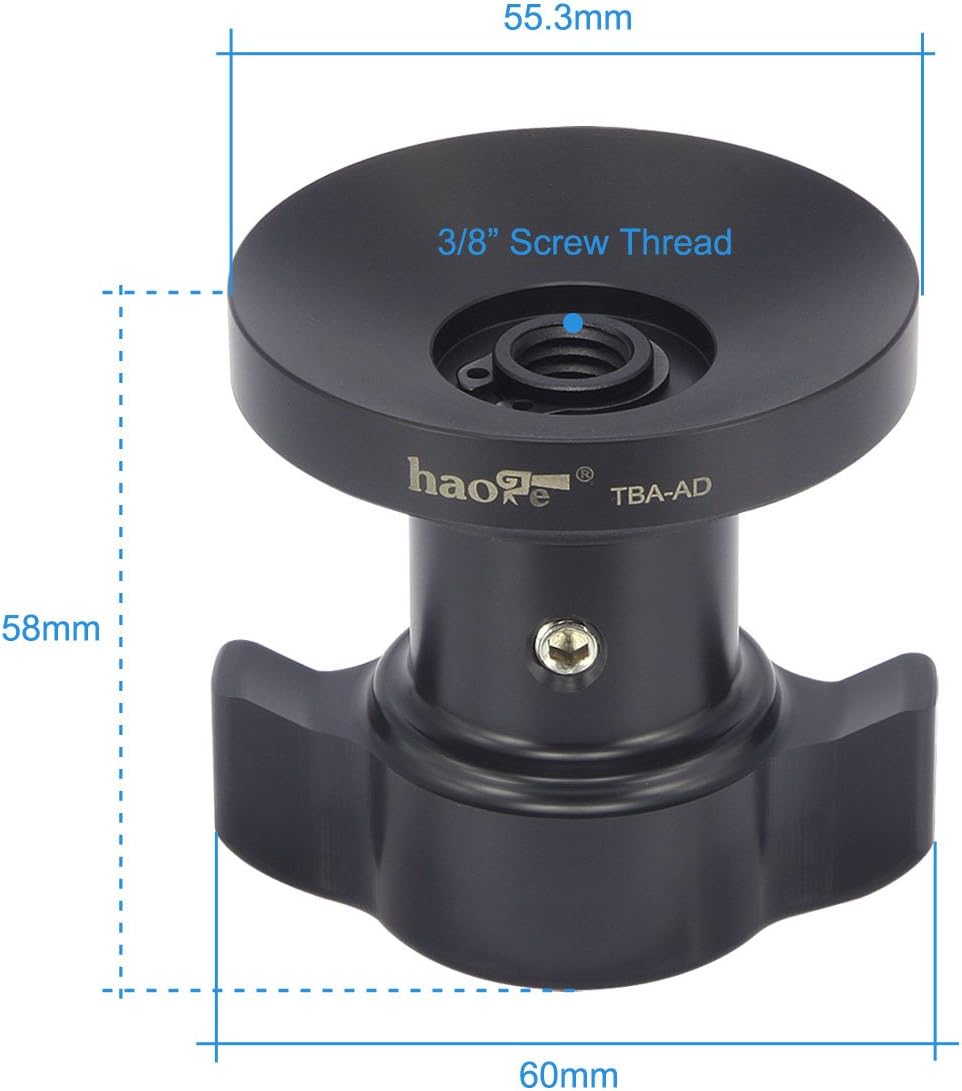 Haoge TBA-AD Mango de bloqueo de amarre corto roscado perilla para trípode Manfrotto Video Fluid Head Bowl Adaptador MVH500A MVH502A 504HD 526 509HD