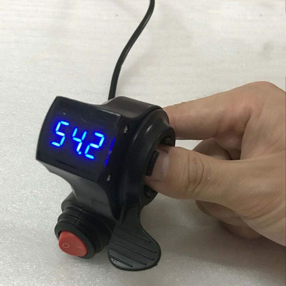 Controlador de voltaje del acelerador de pulgar negro con interruptor de pantalla LED para scooter eléctrico Pocket Bike 12V-84V plástico E-Bike