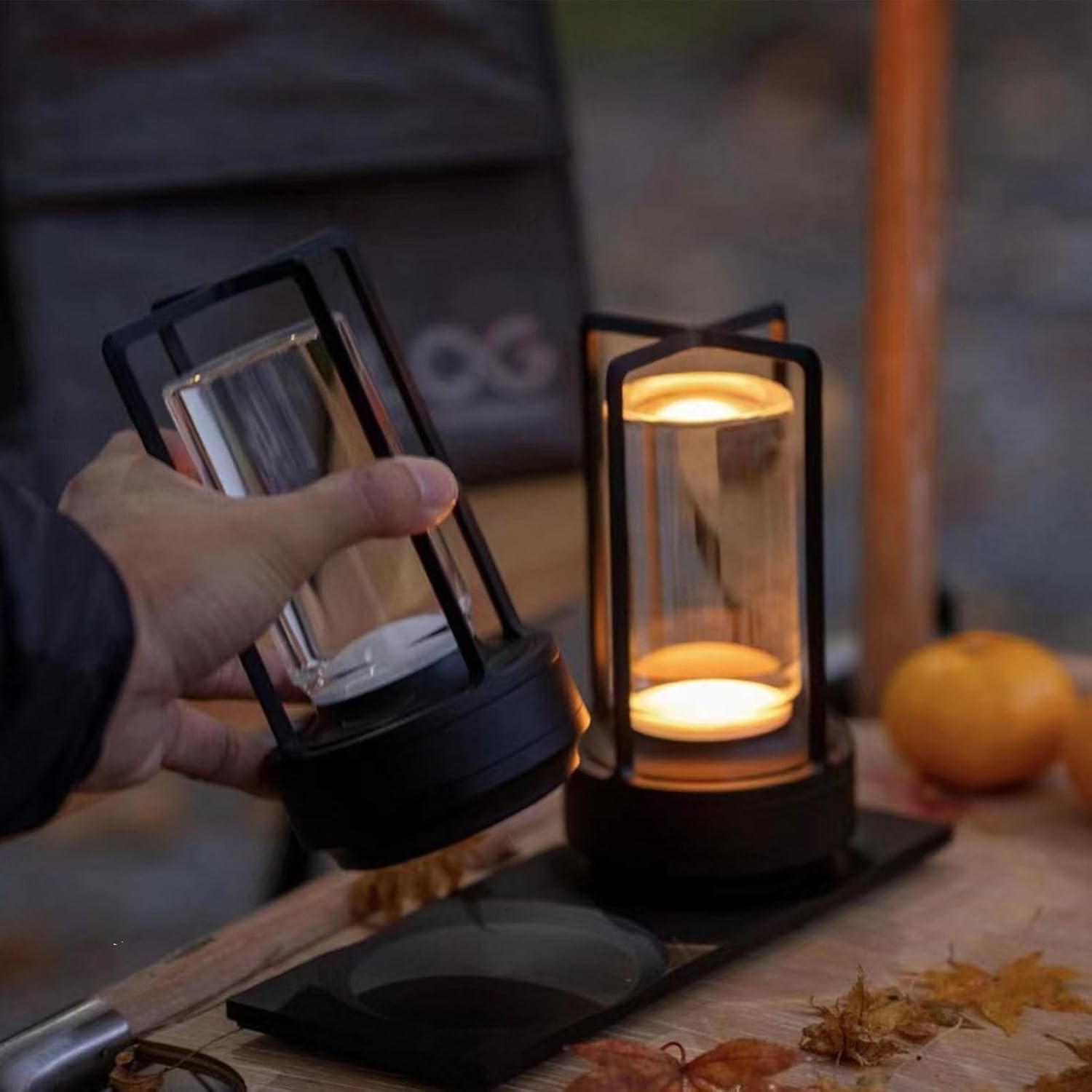 Lumisom – Lámpara de cristal Lumisom, lámpara de mesa inalámbrica recargable, control táctil de 3 colores, atenuación continua para restaurante,