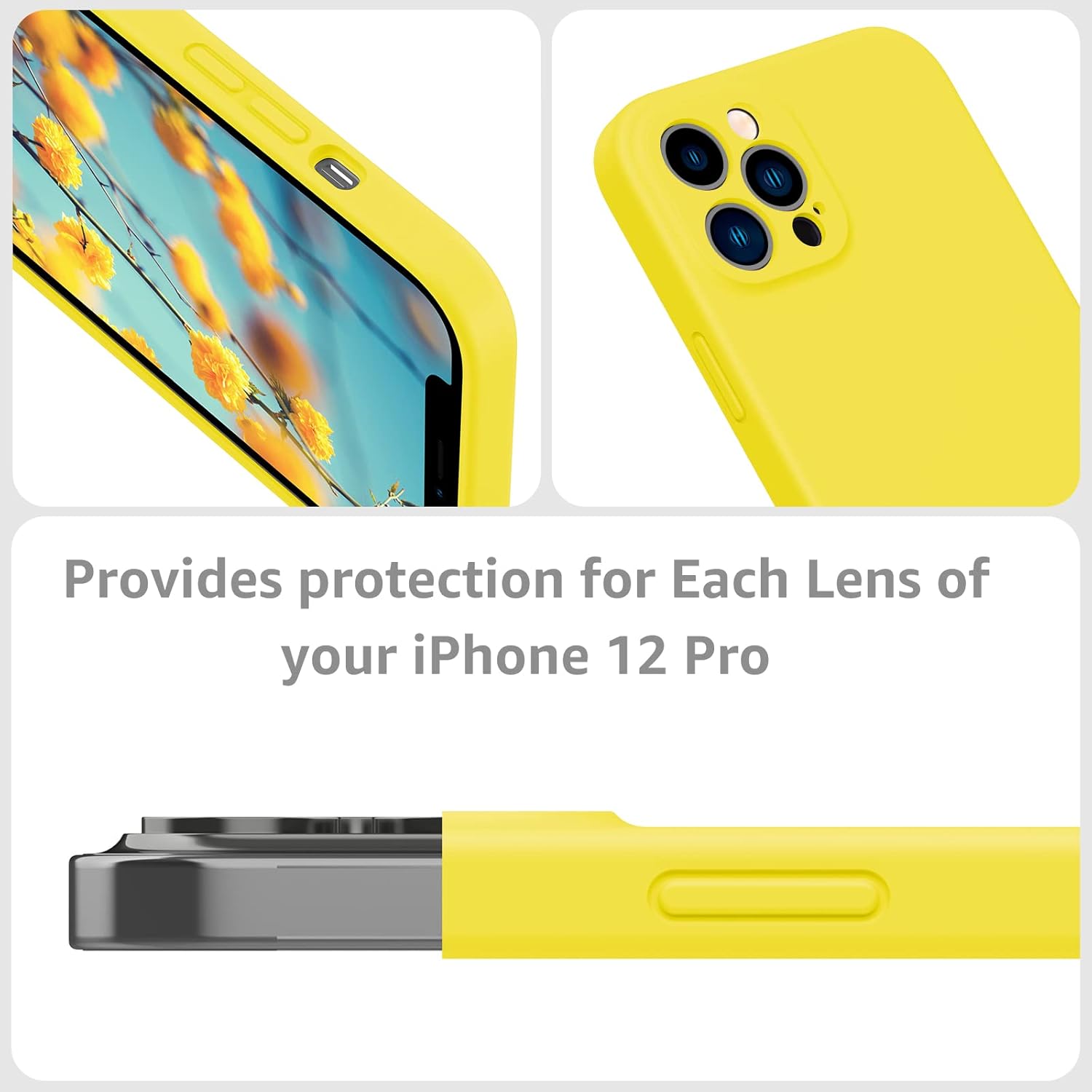 MCFANCE Magsafe – Funda magnética de silicona para iPhone 12 Pro, funda de silicona con forro de microfibra para iPhone 12 Pro de 6.1 pulgadas,