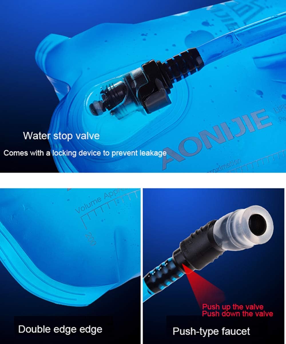 AONIJIE Bolsa de agua plegable para hidratación, bolsa de agua a prueba de fugas, depósito de agua para senderismo al aire libre, mochilero, correr,