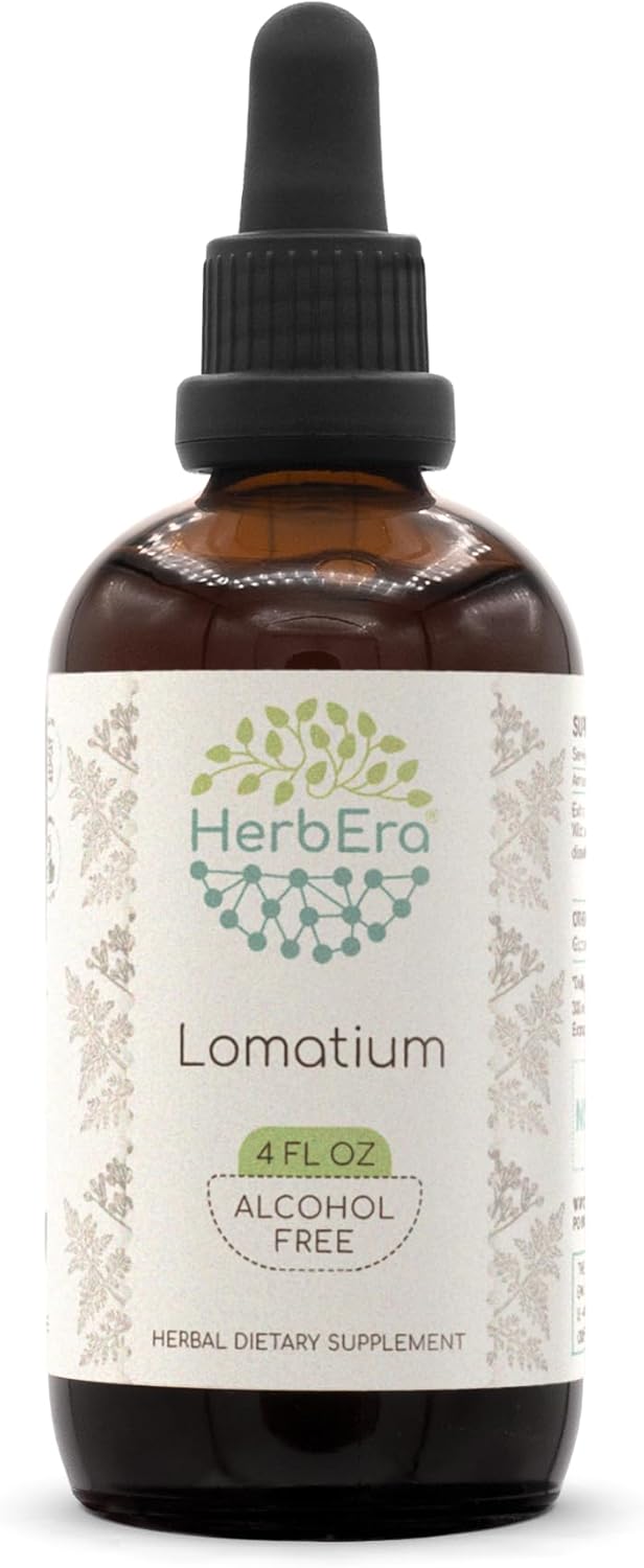 Lomatium B120 – Tintura de extracto de hierbas sin alcohol, gotas líquidas concentradas Lomatium natural (Lomatium Dissectum) 4 onzas líquidas