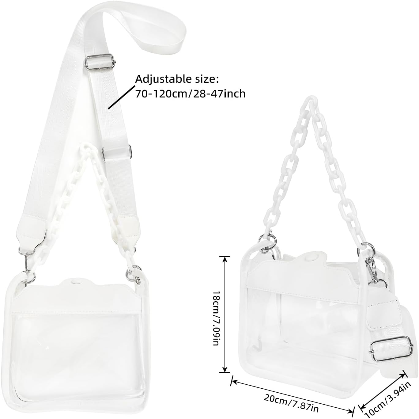 Bolso cruzado transparente para mujer, bolso pequeño transparente, bolso de hombro moderno aprobado para conciertos