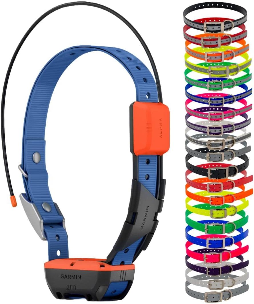 T20 con opción de correa para collar, solo rastreo, dispositivo para perro con correa para collar (azul reflectante)