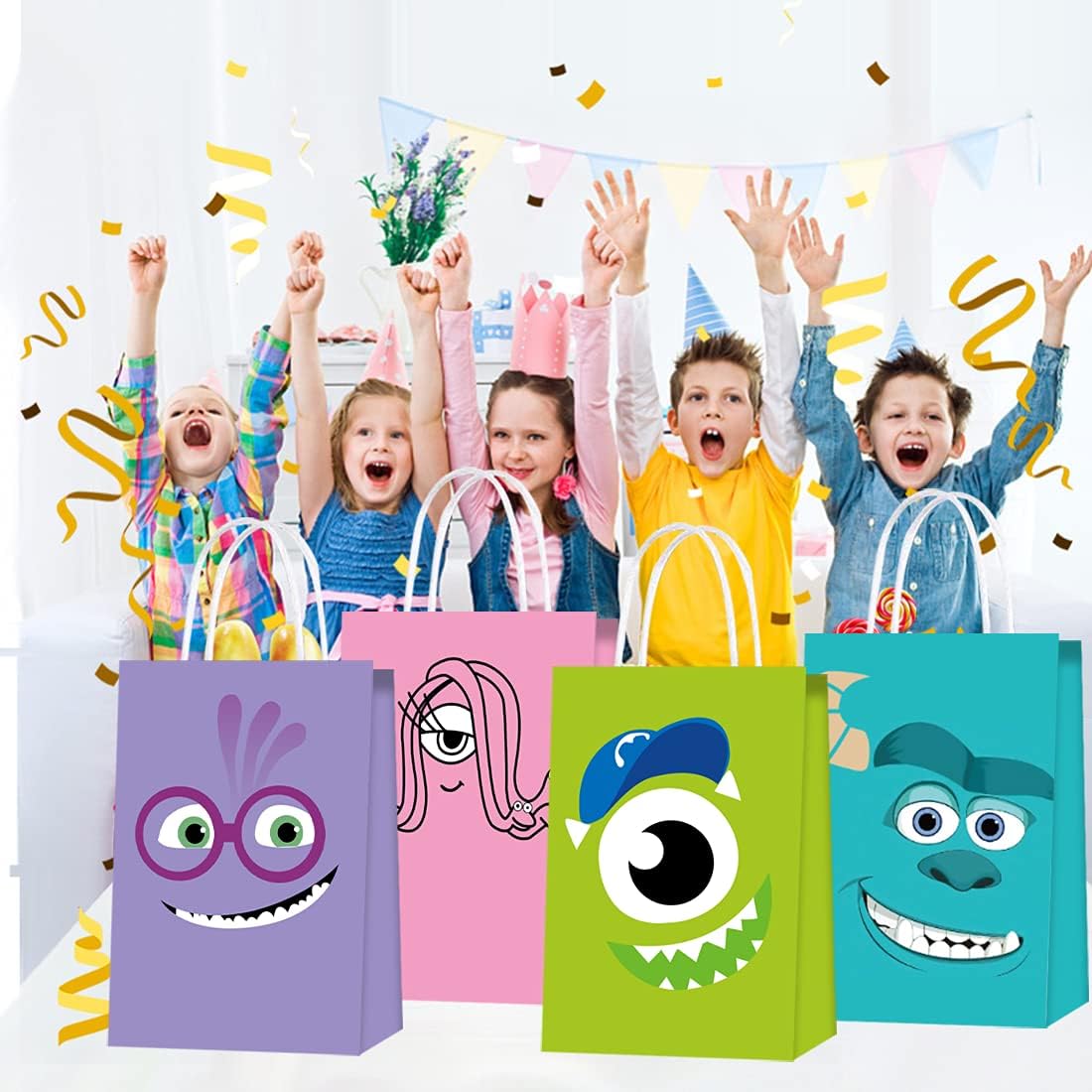 Monster inc – Suministros de fiesta, bolsas de fiesta de monstruo para monstruo con temática de decoraciones de fiesta de cumpleaños para Monster