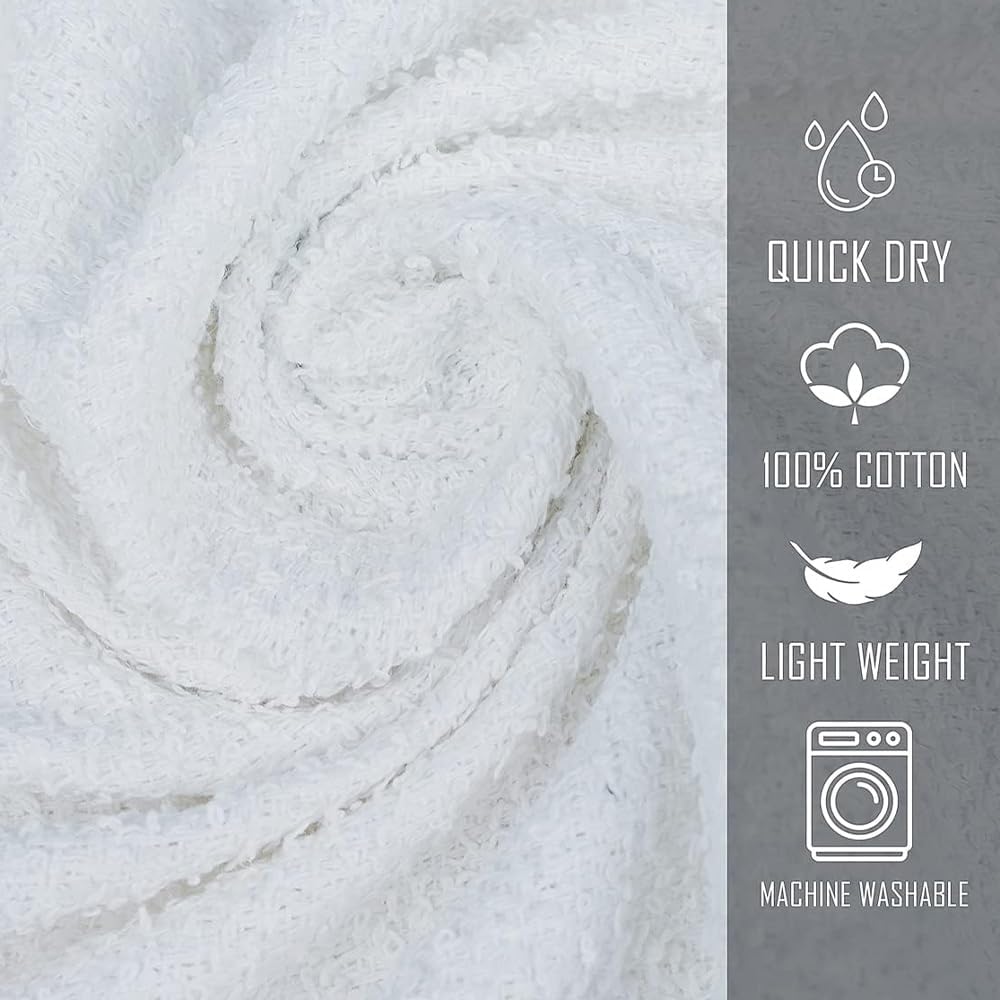 Juego de 12 toallas de baño 100% algodón, 500 GSM, toalla de baño grande suave, superabsorbente, secado rápido, ideal para piscina, hogar, gimnasio,