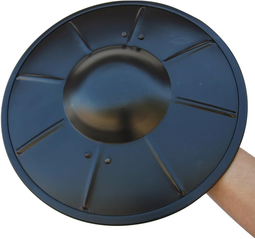 Armory Replicas – Colección de escudos Buckler Medieval Antiguos – Defensa de combate cercano, negro (Dull Black)