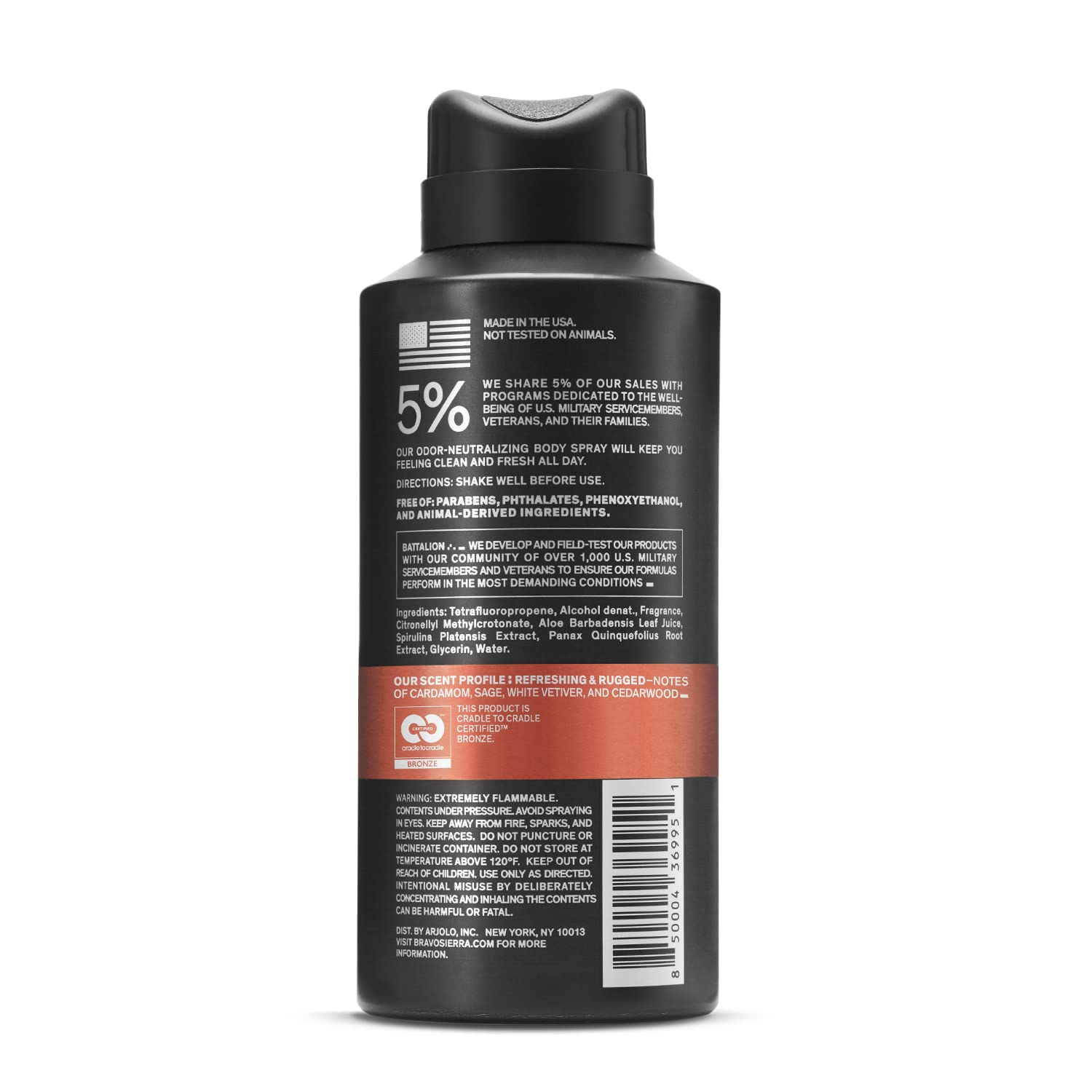Bravo Sierra – Aerosol corporal desodorante para el cuerpo, espray ultrafino para una protección duradera contra olores y sudor durante todo el día,