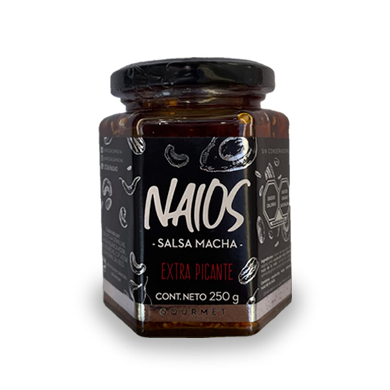 NAIOS SALSA MACHA 2 PACK (Extra PicanteOriginal) Hecho a mano con 7 tipos diferentes de semillas y aceite de aguacate premium