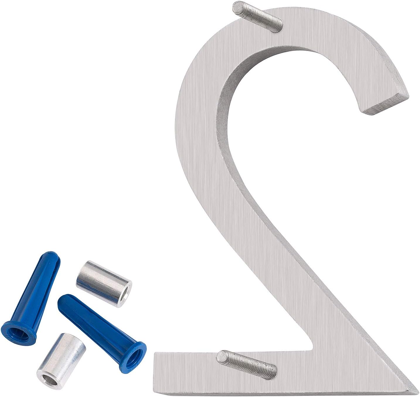 Montague Metal Products MHN-24-F-BA1-2 Números de casa de dirección flotantes modernos sólidos, aluminio pulido pulido