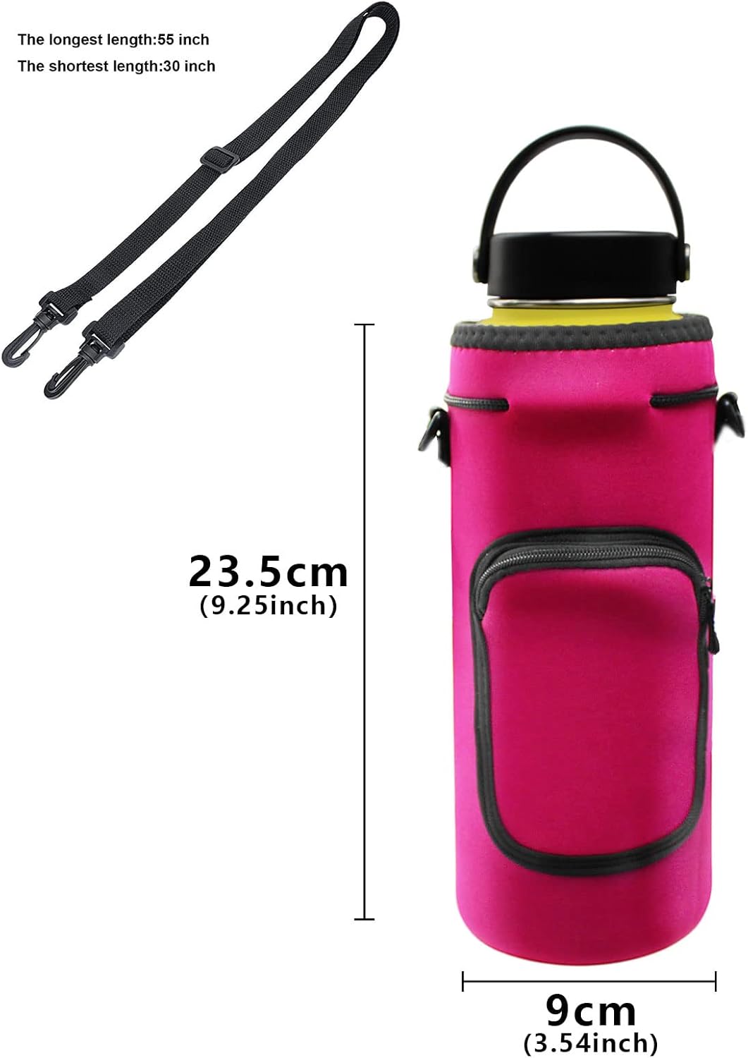 Orchidtent Hydro Flask – Funda de neopreno para botella de agua de 40 onzas, soporte para botella de agua aislada, correa de hombro acolchada