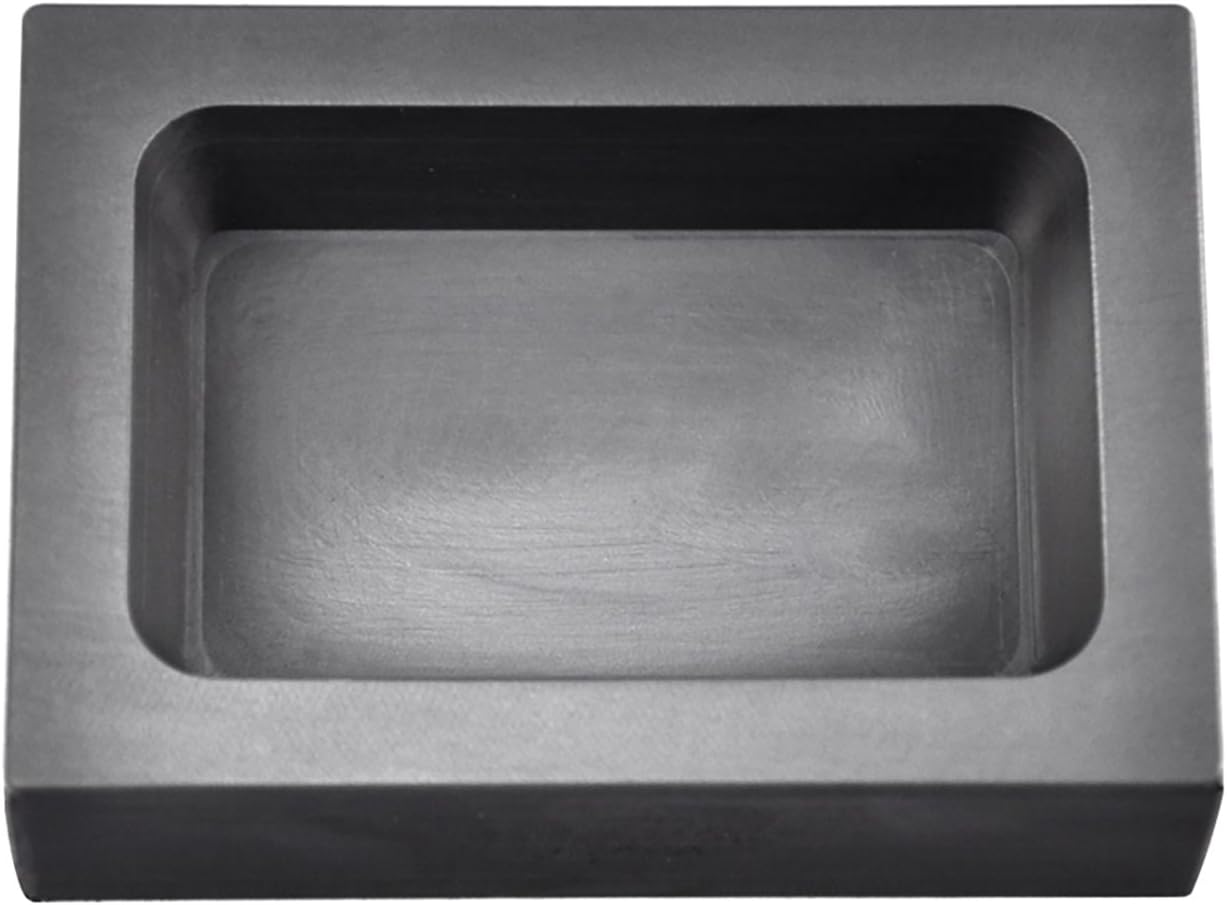 Molde rectangular de grafito plateado de 2.2lbs para lingotes de grafito para fundición de metal, refinado y fabricación de joyas