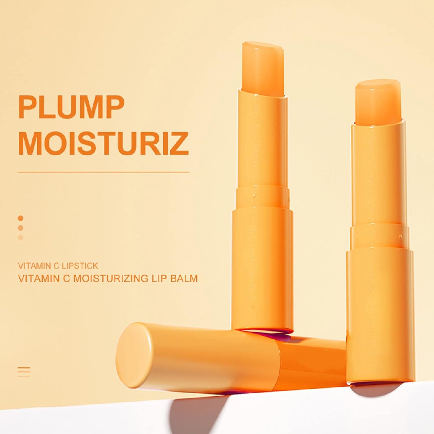Lápiz labial para mujeres Vitamina C Hidratante Bálsamo Labial Cuidado de los Labios con Extracto de Fruta de Naranja y Aceite Bálsamo Labial