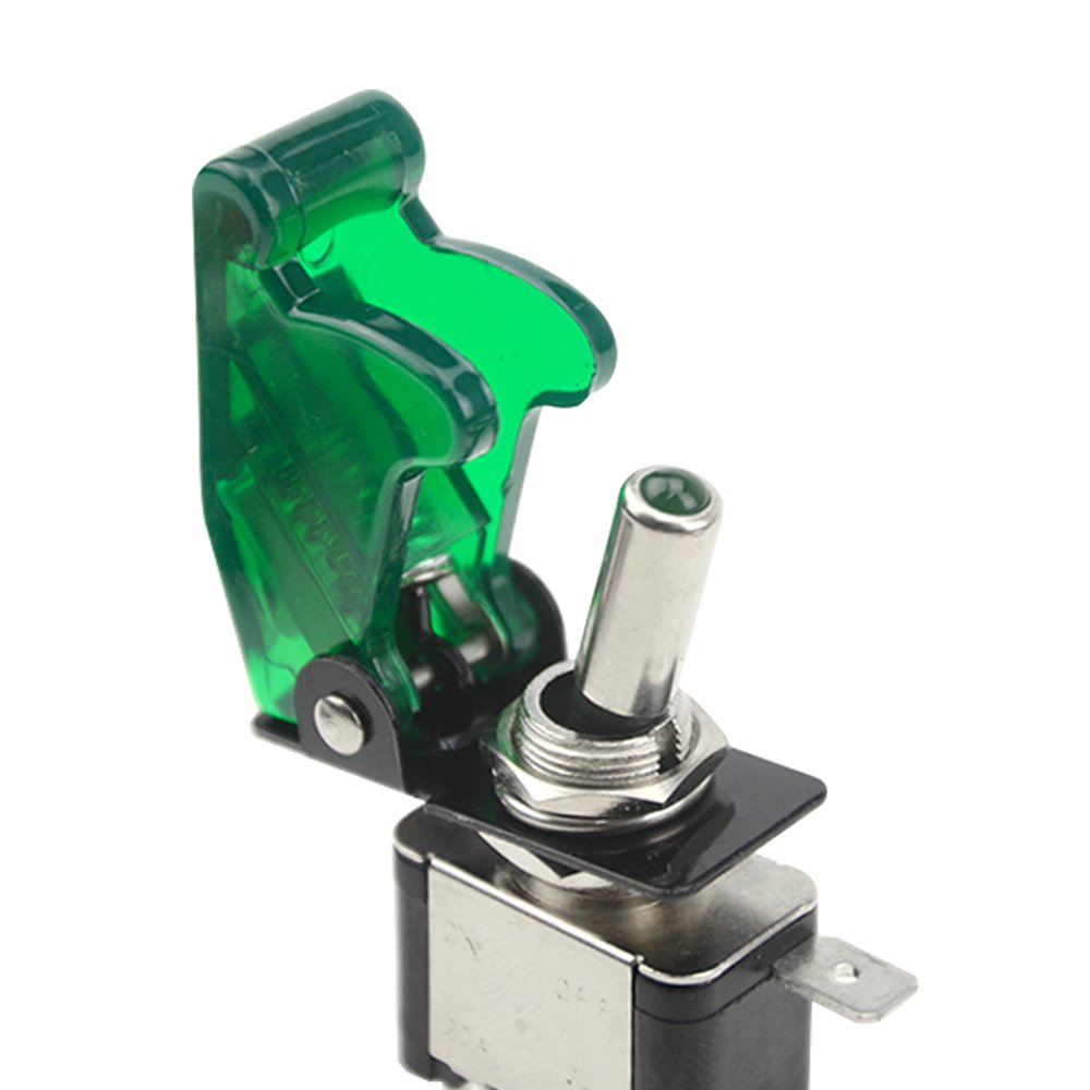 WMYCONGCONG Interruptor de palanca de diodo emisor de luz de 12 V 20 A, control SPST para coche, azul, rojo, verde, blanco, amarillo, morado, 6