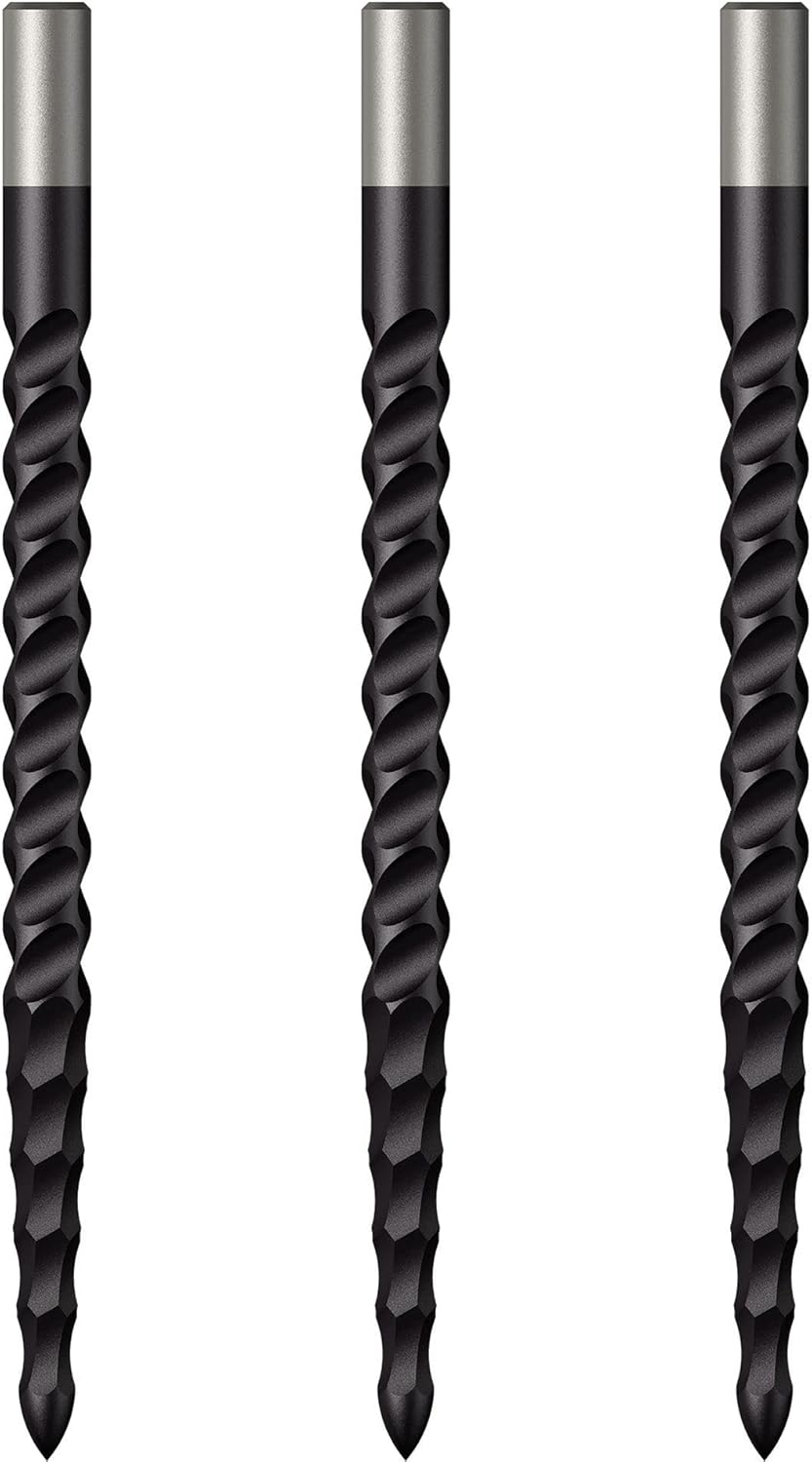 Mission Darts Replacementss Lunar CS Puntos de repuesto para dardos de punta de acero disponibles en 3236381.575 in y negro y plateado
