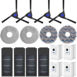 Kit de accesorios de repuesto compatible con ECOVACS DEEBOT X2 Omni Aspiradora. 1 cepillo de goma principal, 1 cepillo principal normal, 4 cepillos Kit de accesorios de repuesto compatible con ECOVACS DEEBOT X2 Omni Aspiradora. 1 cepillo de goma principal, 1 cepillo principal normal, 4 cepillos