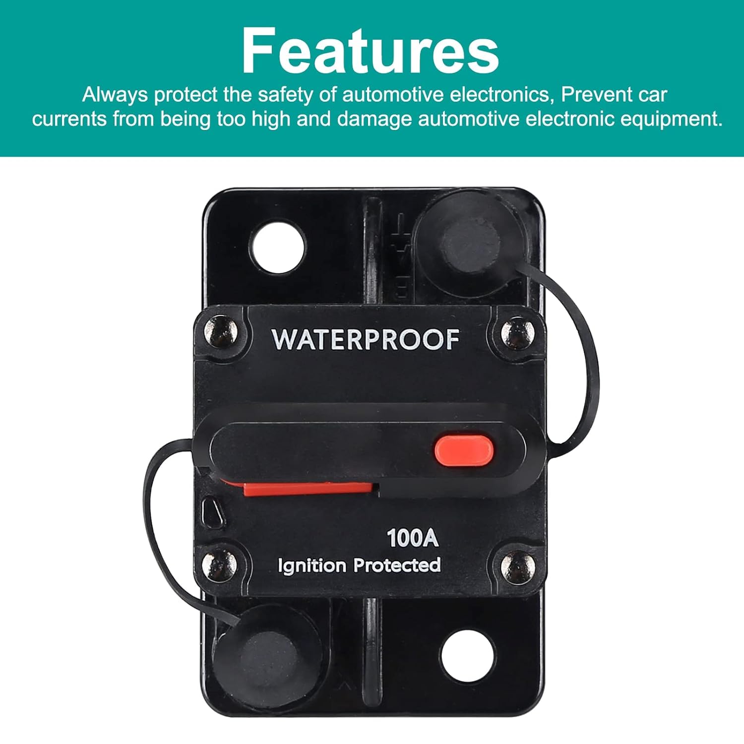Disyuntor impermeable de 30 amperios, con reinicio manual, 12 V-48 V CC, para motores marinos de arrastre de automóvil, barco, ATV, protección de