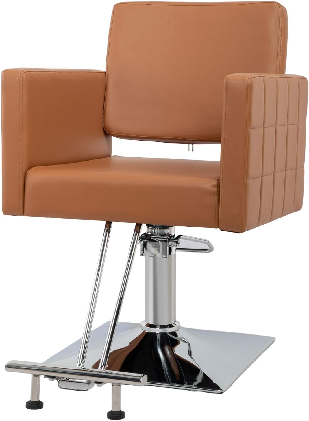Silla de peluquería para estilista de peluquería de asiento ancho, silla de peluquería hidráulica con reposapiés de acero inoxidable, silla de