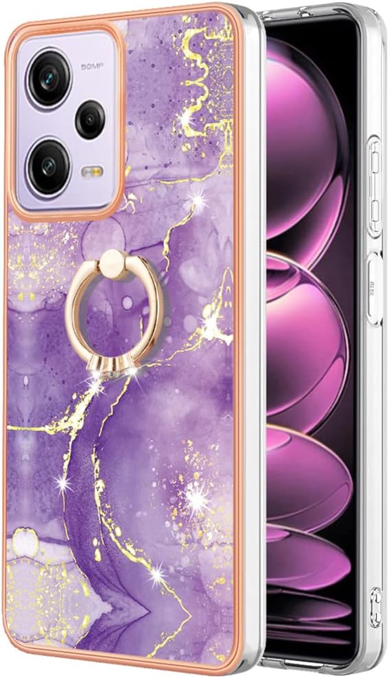 Funda delgada para Redmi Note 12 Pro 5G, funda para Xiaomi Poco X5 Pro 5G, funda de anillo brillante de moda para niñas, protección de lente de
