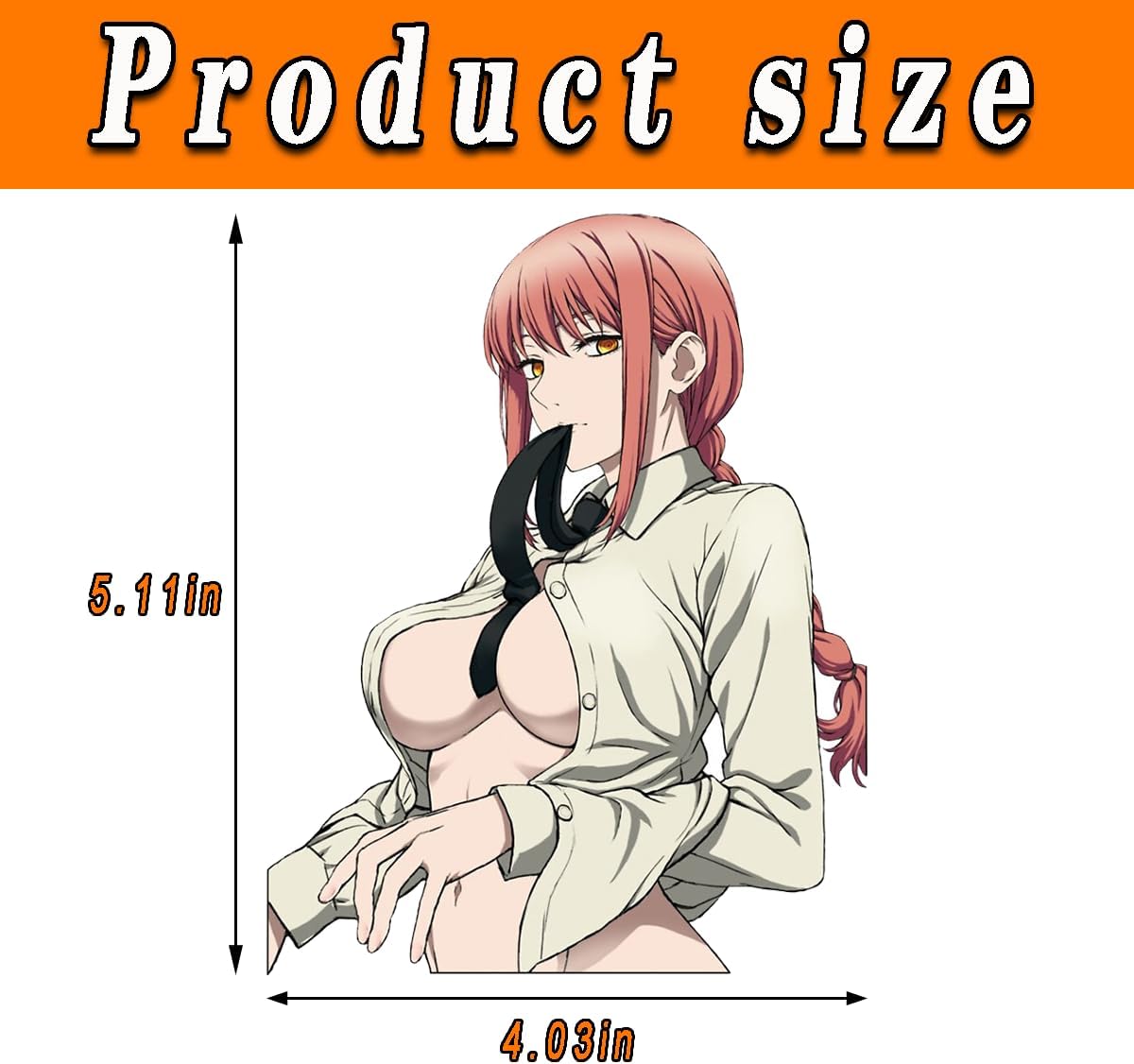 MOTYD – Makima – Calcomanías de coche para anime, sexy, niñas, parachoques, ventana, maletero, motocicleta, accesorios de automóvil, calcomanías de