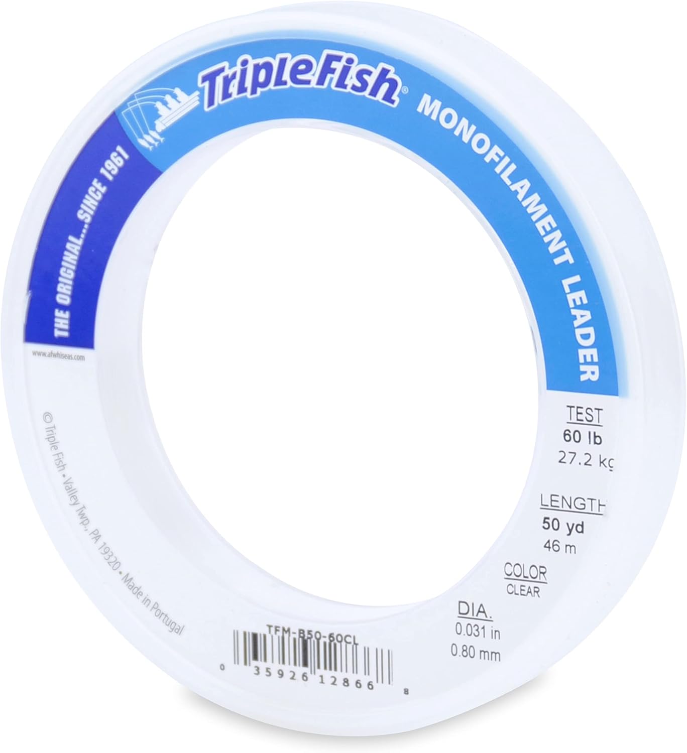 Triple Fish Monofilament Fishing Leader – Clear, Camo Strong Tough Leader Material for Big Game Fishing, Up to 400lb Test