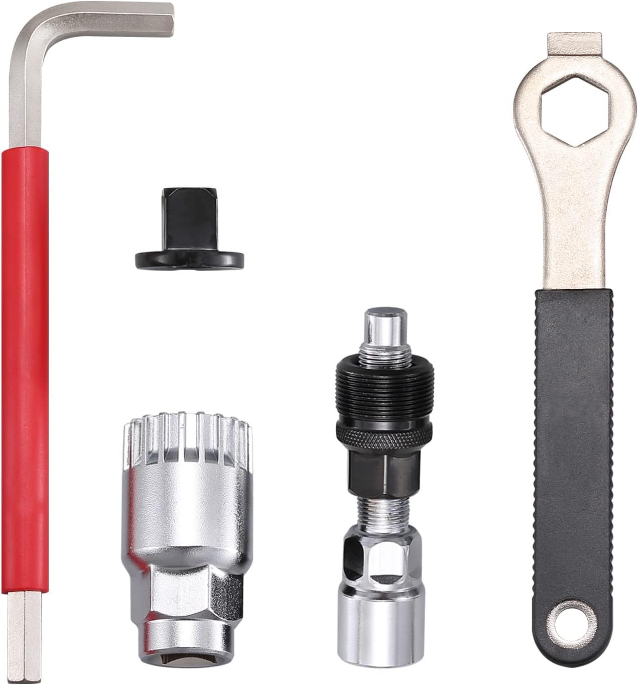 Juego de herramientas extractoras de manivela para bicicleta, extractor de manivela y removedor de soporte inferior con llave de 0.630 in y llave