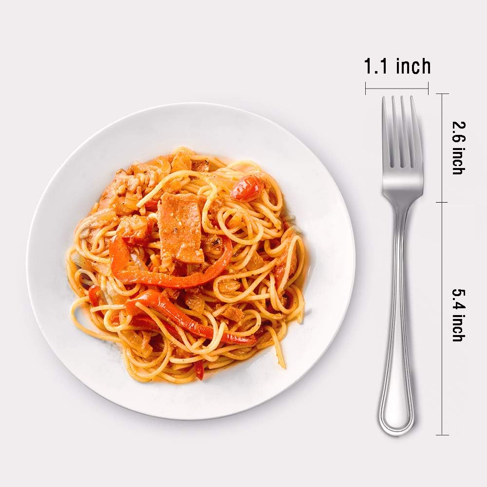 Juego de tenedores de mesa de 6, 8 pulgadas, 180 grandes, acero inoxidable
