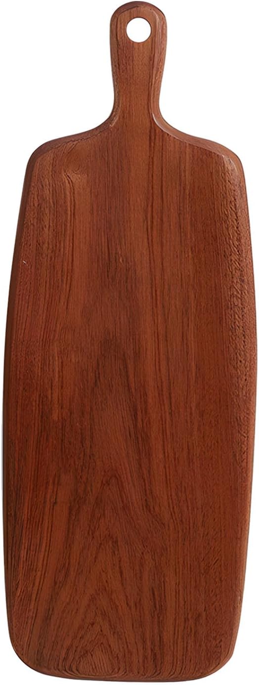 Nunnik Tabla de cortar de ébano para cocina, 15.7 x 5.9 pulgadas, ideal para carne, queso, verduras, pan, charcutería, tabla de cortar de madera con