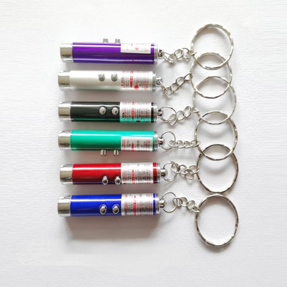 Mini juguetes para gatos, puntero láser, bolígrafo, llavero, linterna divertida para perro, lámpara para mascotas, luz blanca, botón infrarrojo,