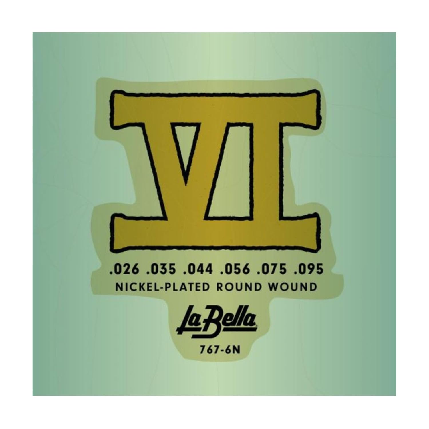La Bella 767-6N Bass VI Rondas de níquel – 26-95