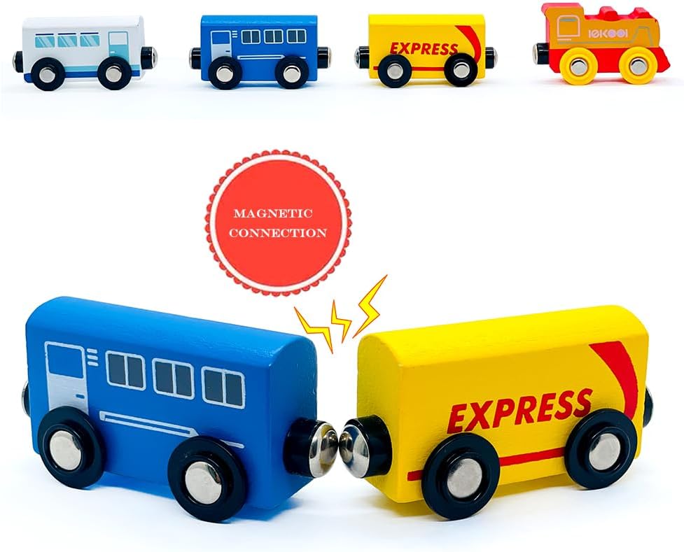 Juego de accesorios de madera para tren y tren expreso, para niños y niñas, compatible con todas las principales marcas (tren expreso)