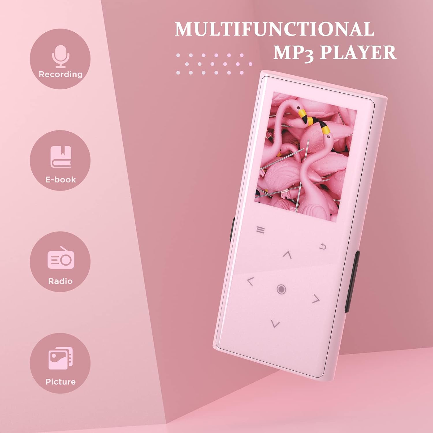 Reproductor Mp3 de 128 GB con Bluetooth 5.2, reproductor de música COCONISE con altavoz, calidad de sonido sin pérdidas, con radio FM, grabación de