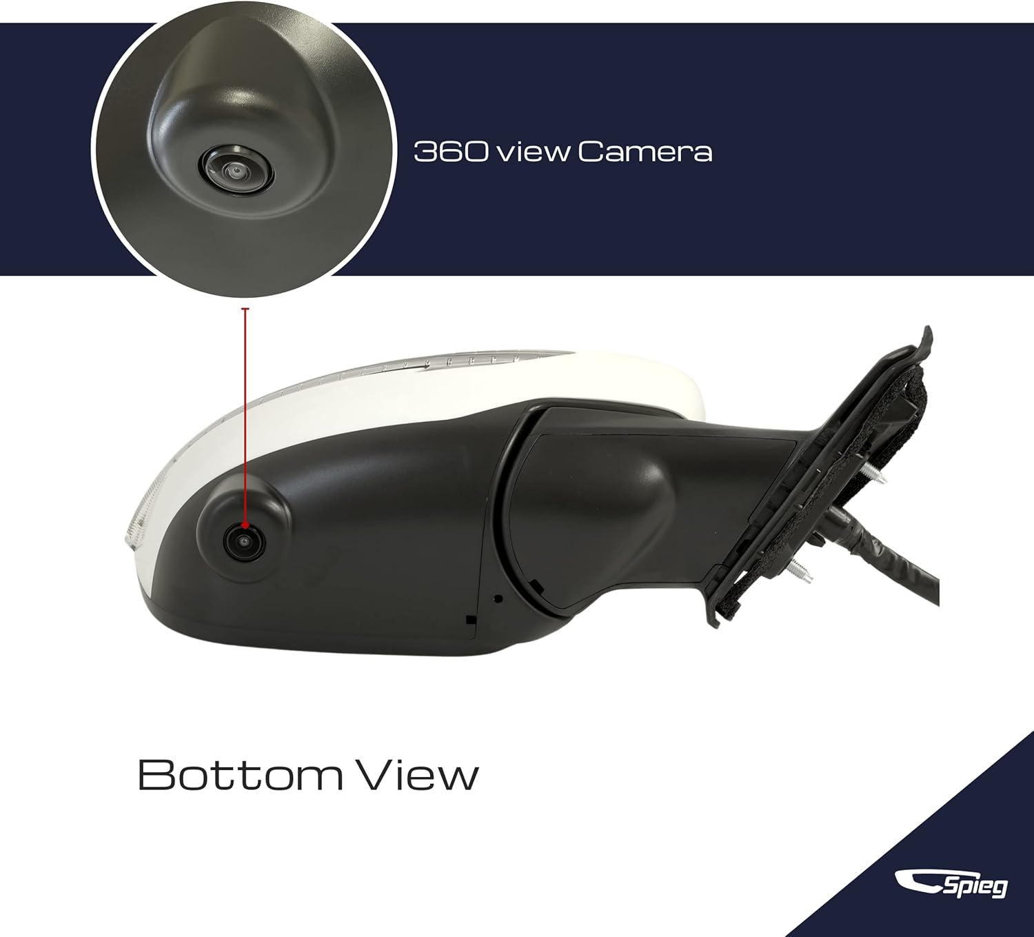 Spieg NI1321271 Reemplazo del espejo lateral del pasajero para Nissan Rogue 2014-2016 Luz de señal de giro de vidrio calefactable ajustable con